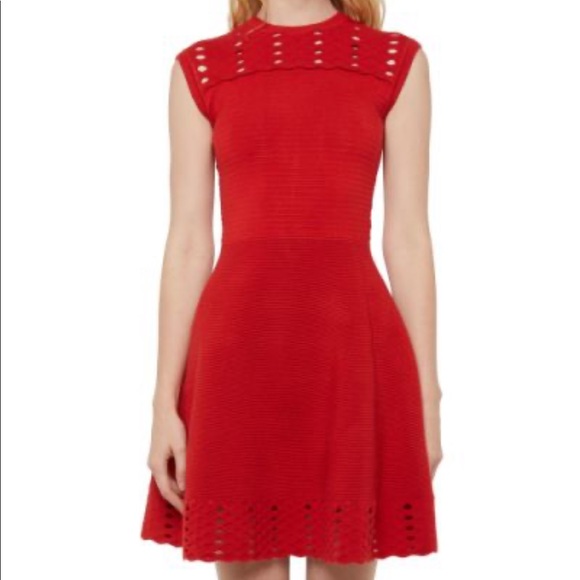 Ted Baker Jaquard red dress Size 4 (US 10) NWT - Picture 5 of 5